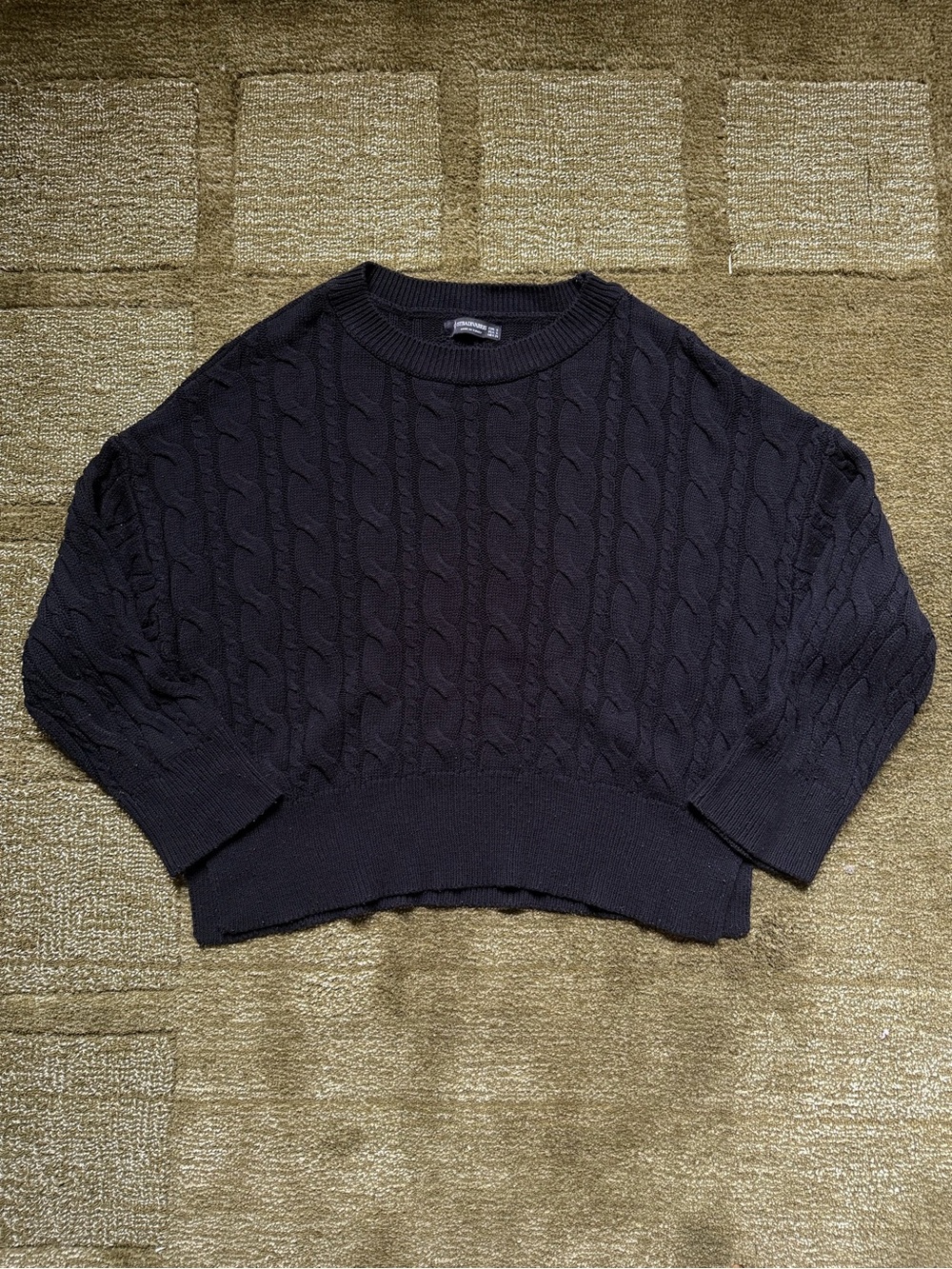 Stradivarius black cable knit sweater
